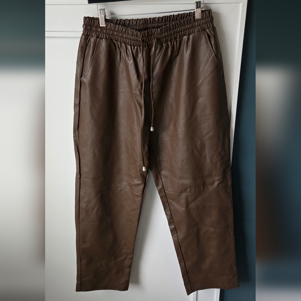 Women's Gilli Faux Leather Barrel Leg Jogger Pants #149
